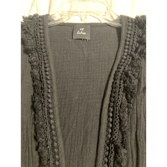 Echo Womens Black Swim Cover Up One Size Lightweight Vacation Pool Beach - Picture 3 of 7